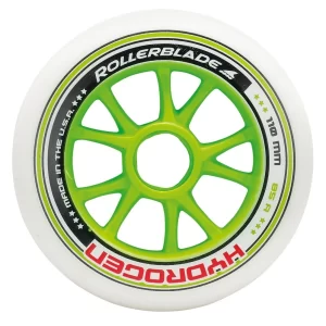 Rollerblade Hydrogen 110mm 85A Wheels, 8 Pack, White & Green